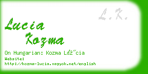 lucia kozma business card